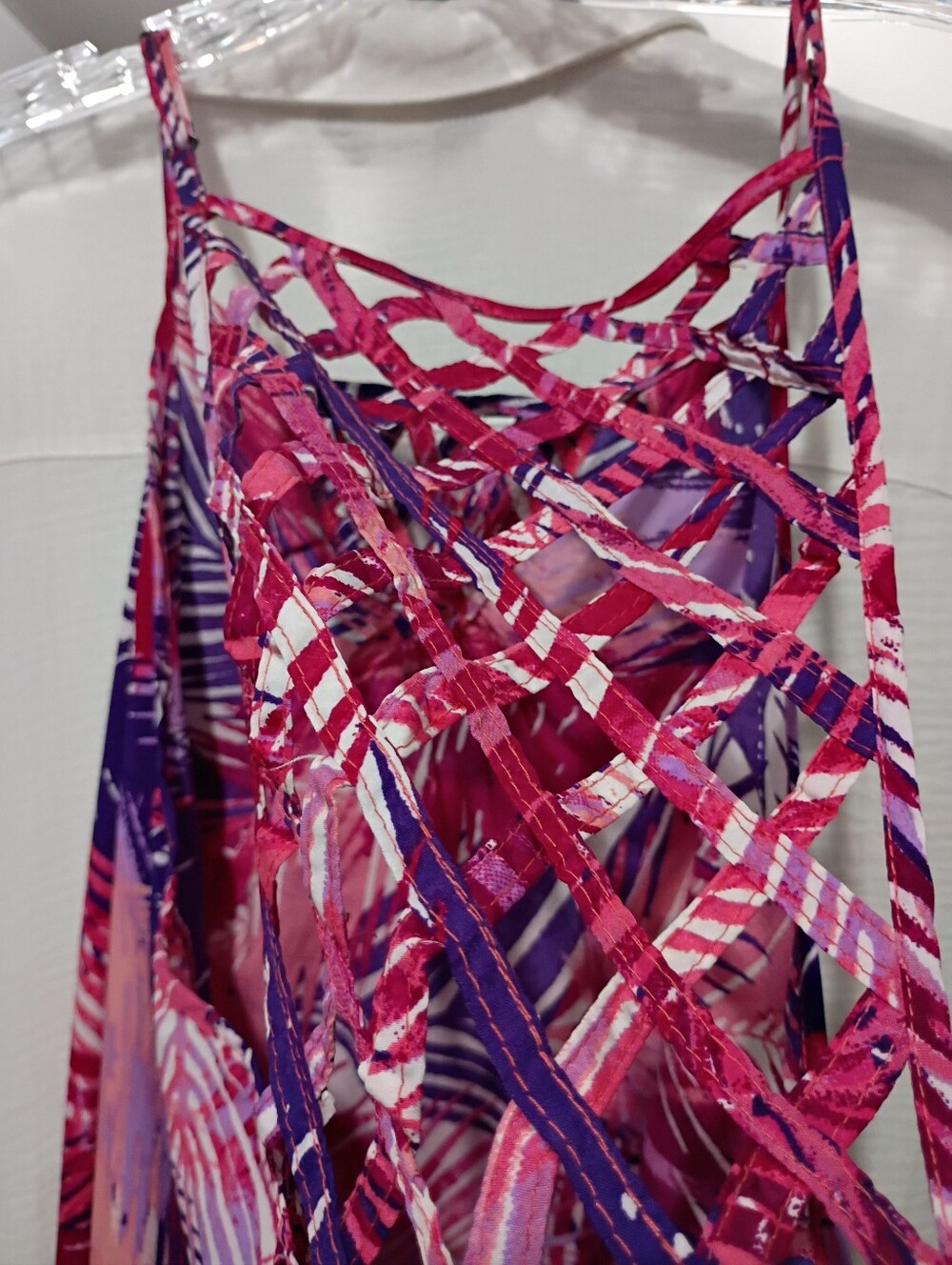 RAVIYA Pink & Purple Palm-Print Racer-back Maxi Dress - SIZE 0X- 14 NWT - Picture 4 of 7